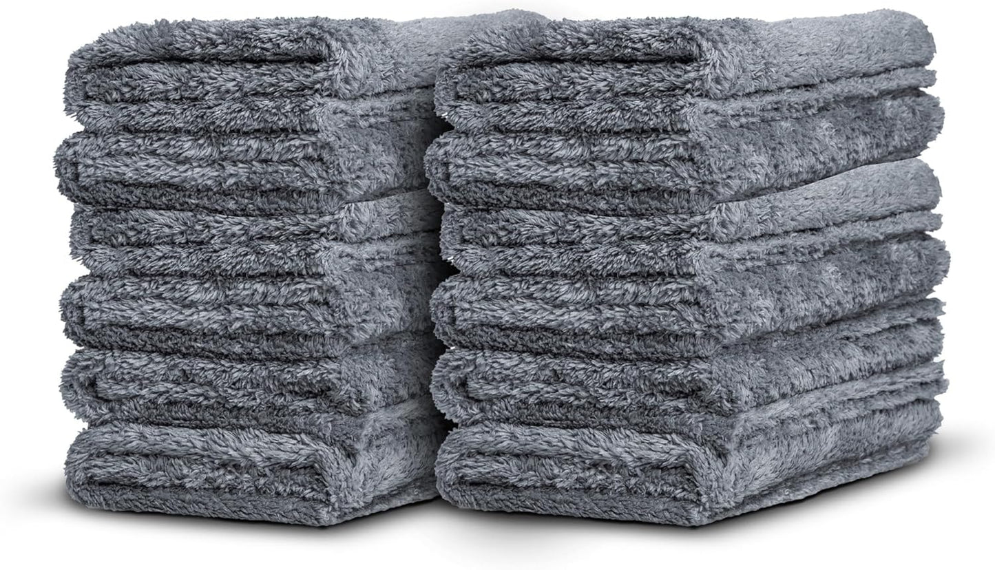 Premium Microfiber Towel for Car Detailing - 12 Pack of 16in Towels