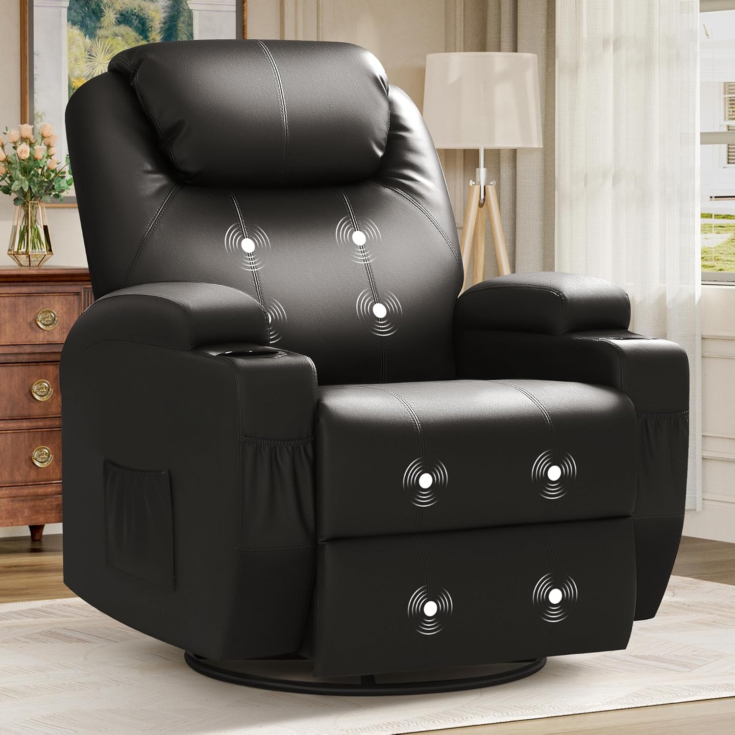 JUMMICO Recliner Chair: Rocking Massage & Reclining Comfort