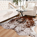 Easycozy Faux Cowhide Large Cow Print Rug - 4.7 x 5.2 ft - Soft