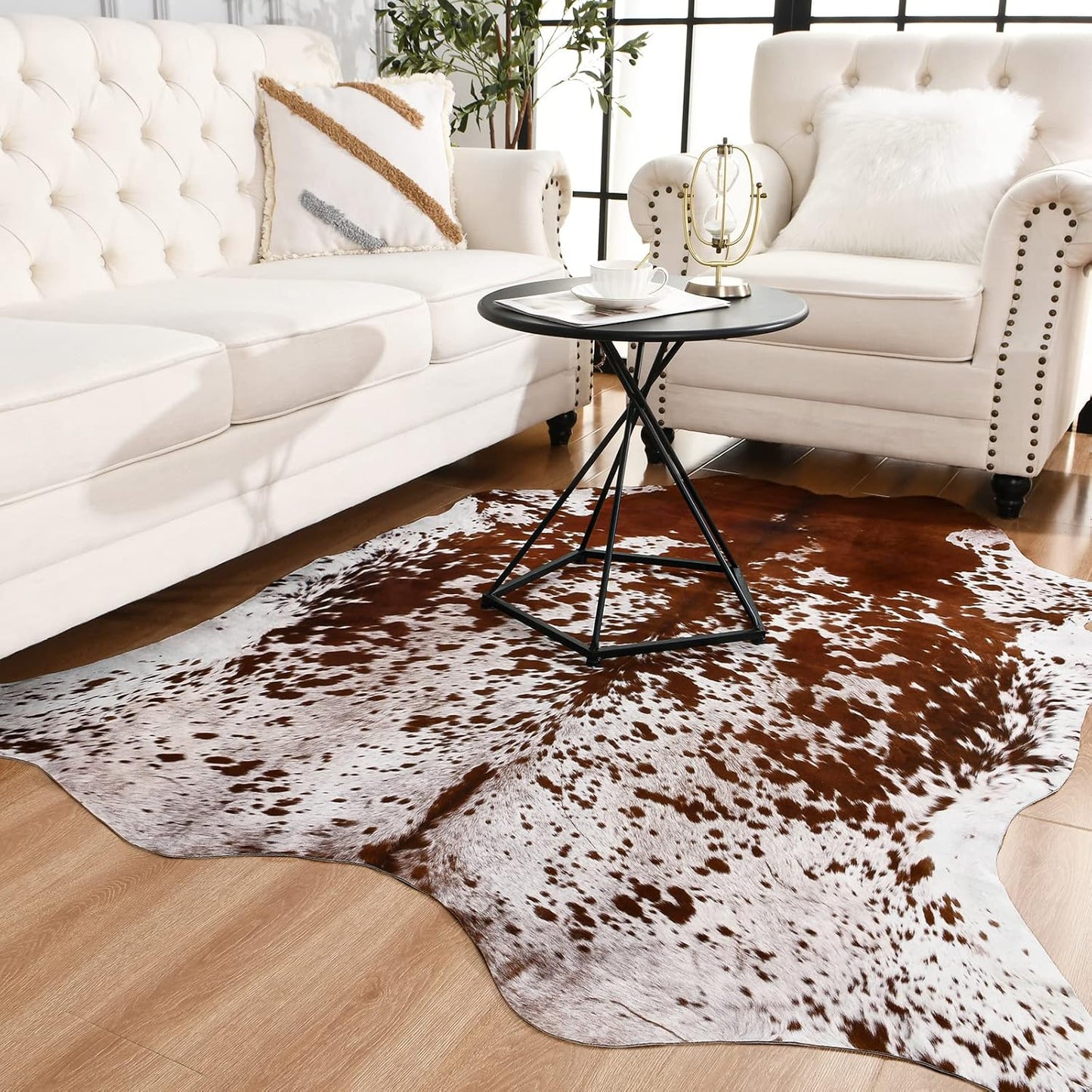 Easycozy Faux Cowhide Large Cow Print Rug for Home Decor