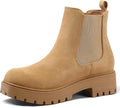 Women's Chelsea Boots Low Heel Slip On Lug Sole - Comfort Fit
