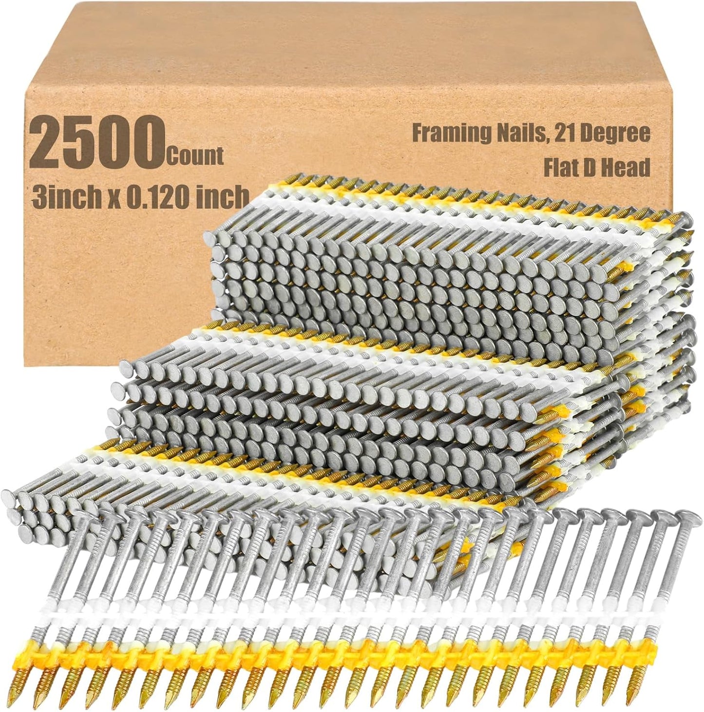 Therwen 21 Degree Framing Nails for Strong Woodwork Projects
