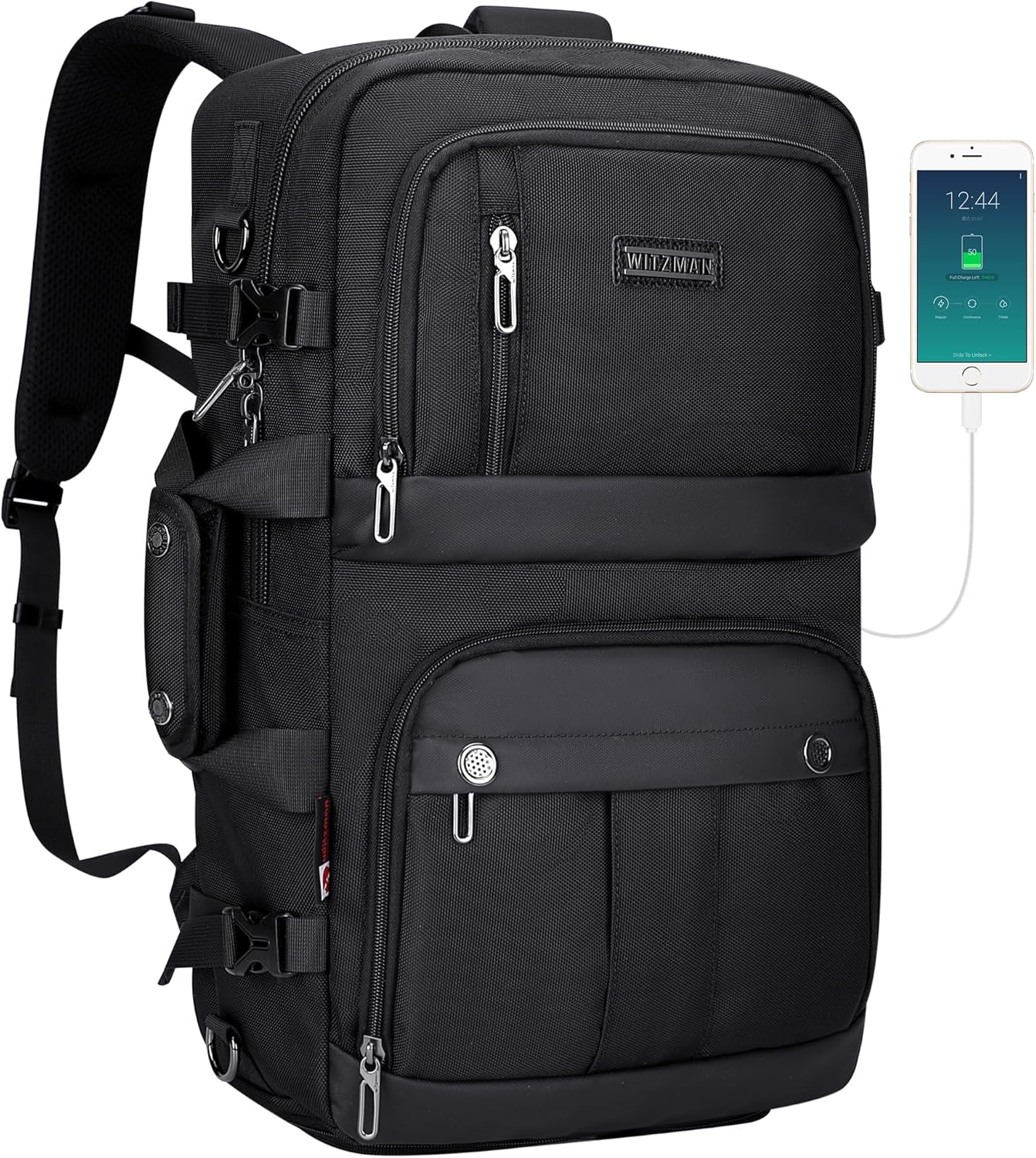 WITZMAN Carry on Travel Backpack with USB Charging Port for All