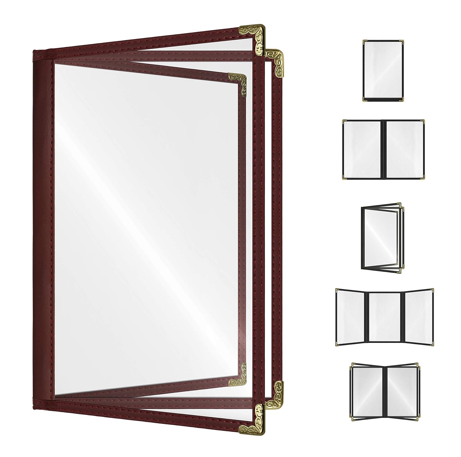 Goodsmart Restaurant Menu Covers - Elegant Burgundy 25 Pack