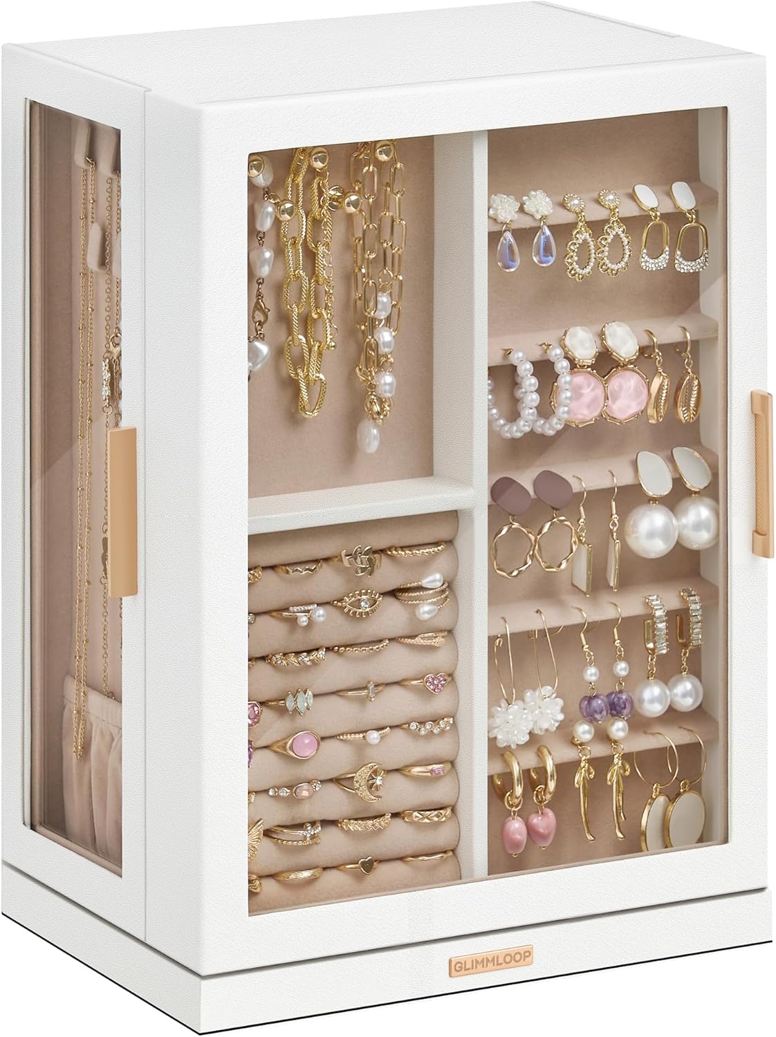 360 Rotating Jewelry Box with 7 Drawers for Elegant Storage