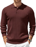 Mens Knit Polo Sweater Long Sleeve Polo - Lightweight Slim Fit Shoes