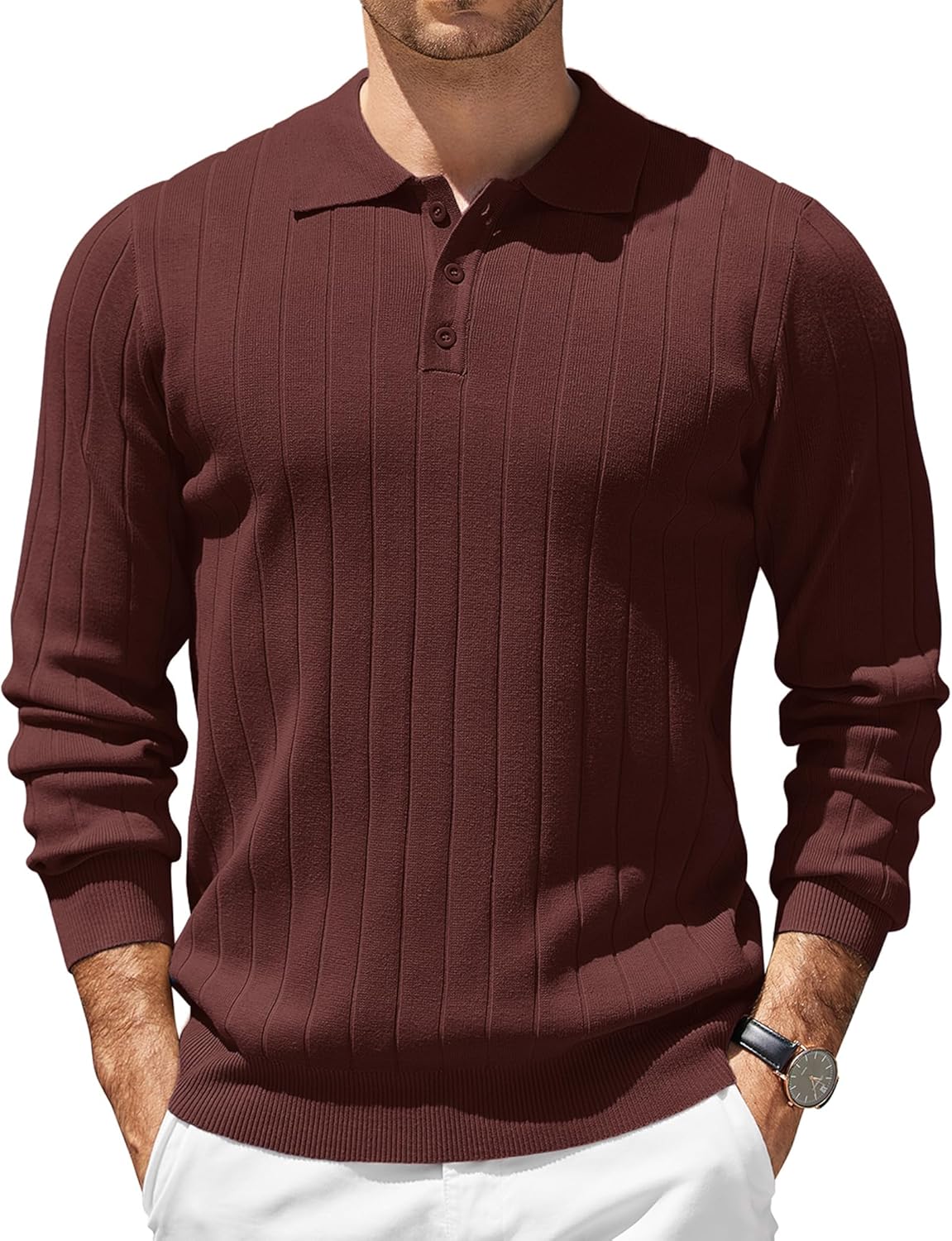 Stylish COOFANDY Mens Knit Polo Sweater for Every Occasion