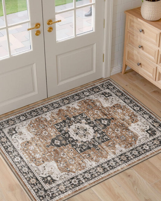 DEXI Area Rugs for Entryway, Vintage Traditional Non Slip Mat