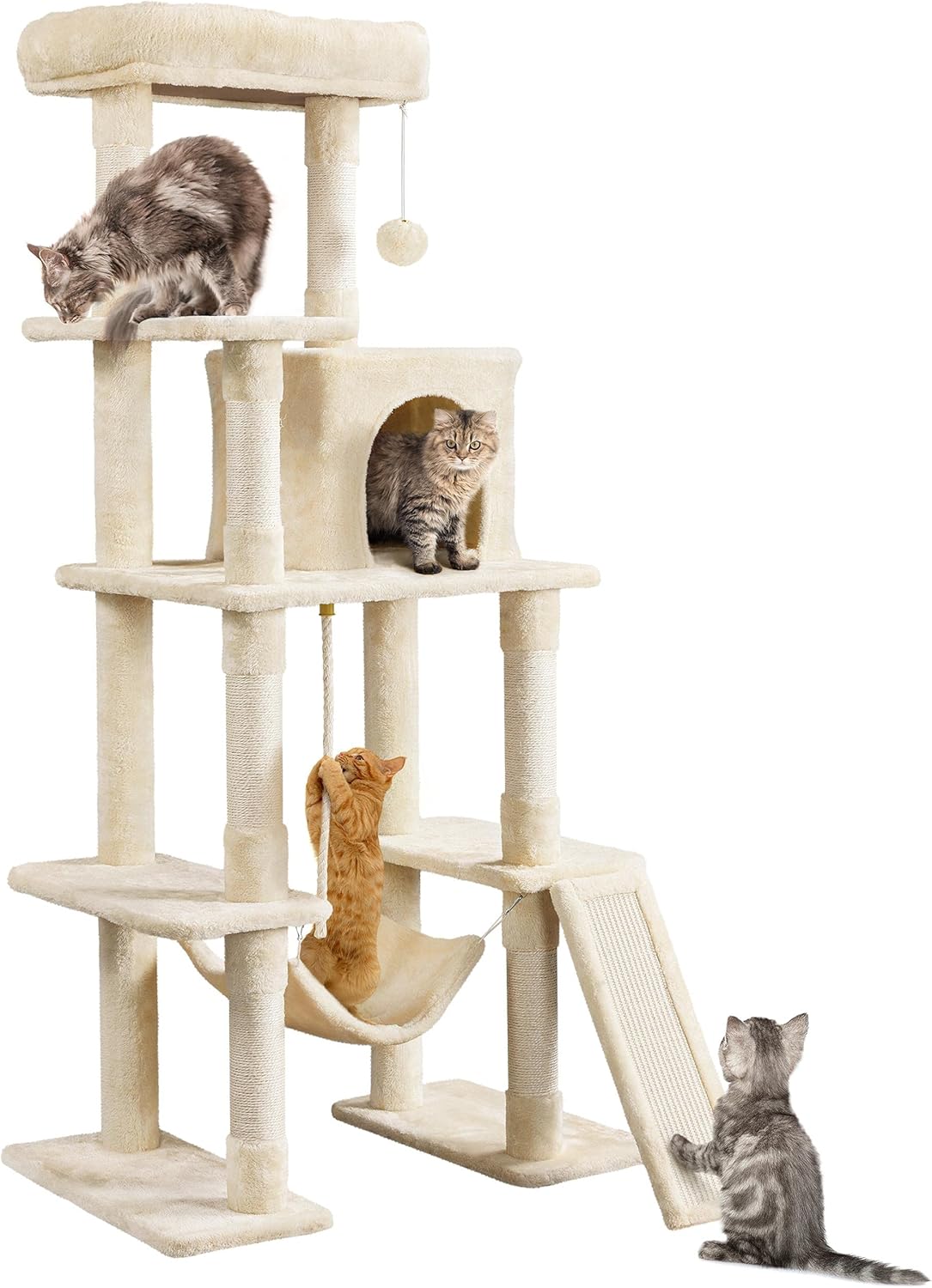 Yaheetech Cat Tree 63 Inches Multi-Level Indoor Play Structure