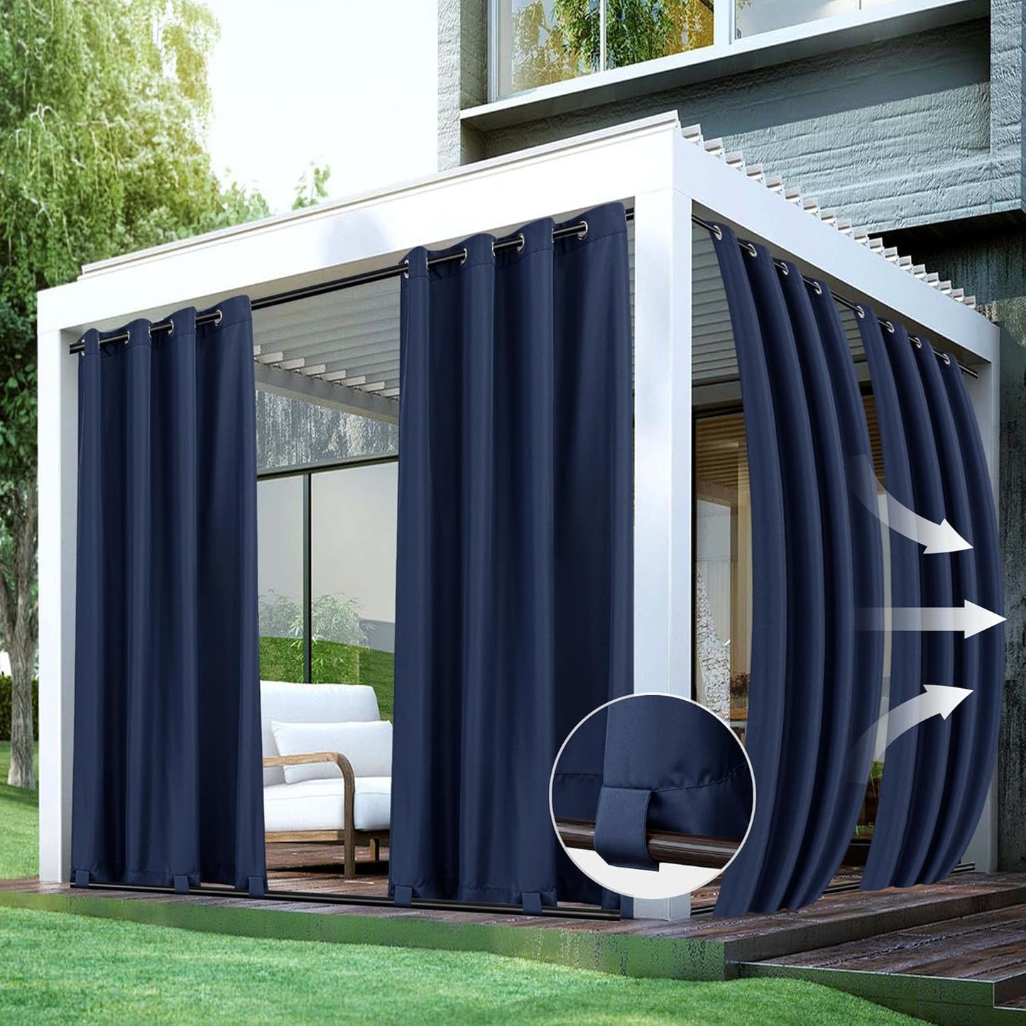 Outdoor Waterproof Curtains for Privacy and Style - 54x84 in
