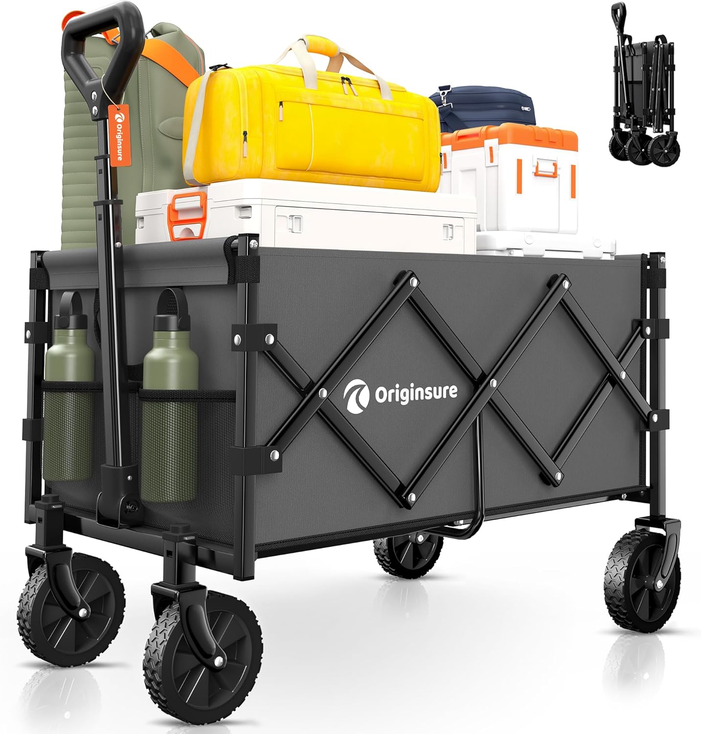 Collapsible Wagon Cart Foldable for Outdoor Utility and Travel