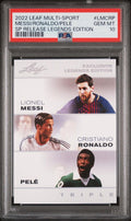 Triple PSA 10 Pele Lionel Messi Cristiano Ronaldo 2022 Card