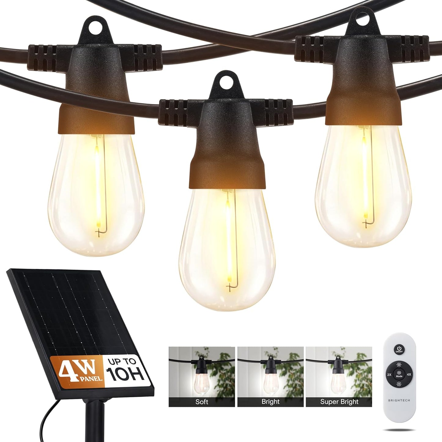 Brightech Ambience Pro Solar String Lights - 27Ft Remote Control