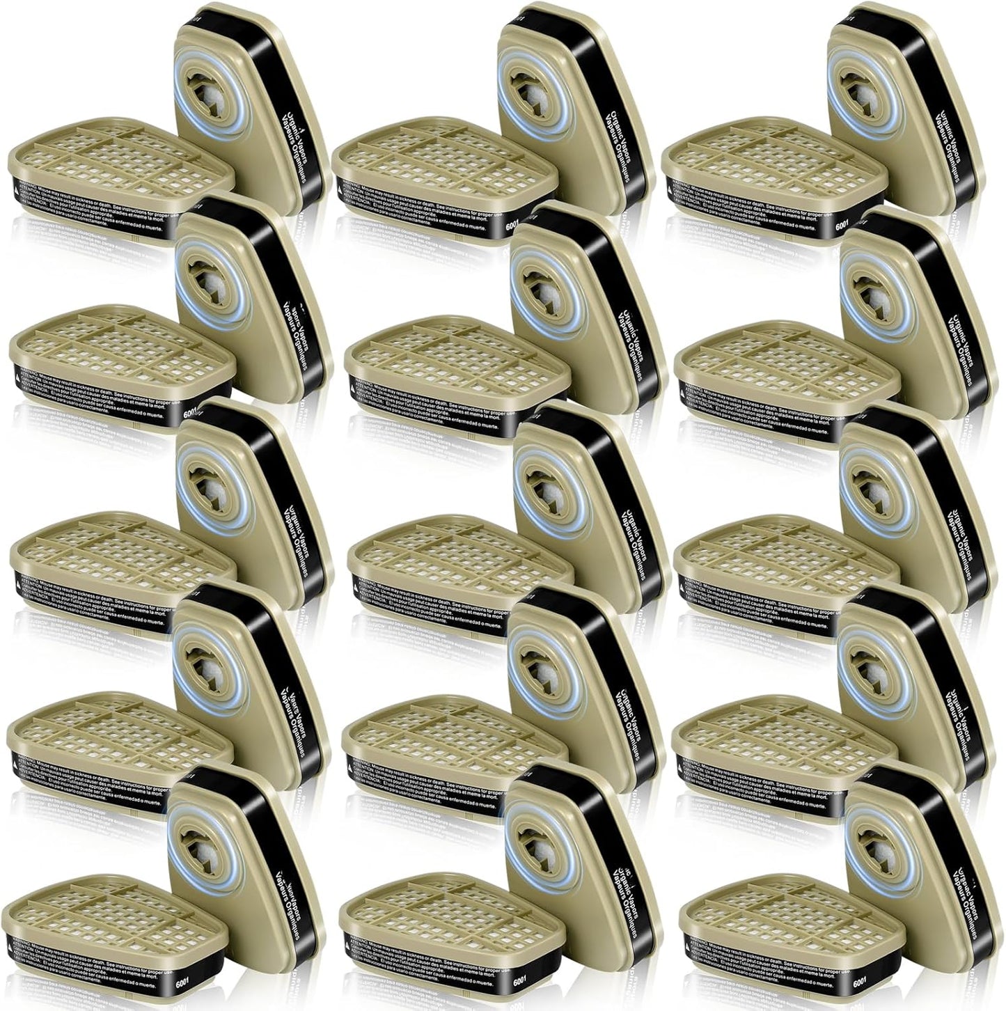 15 Pairs 6001 Respirator Filter Cartridges for Chemical Protection