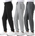 3 Pack Boys Fleece Jogger Pants with Zipper Pockets - Sizes 4-20