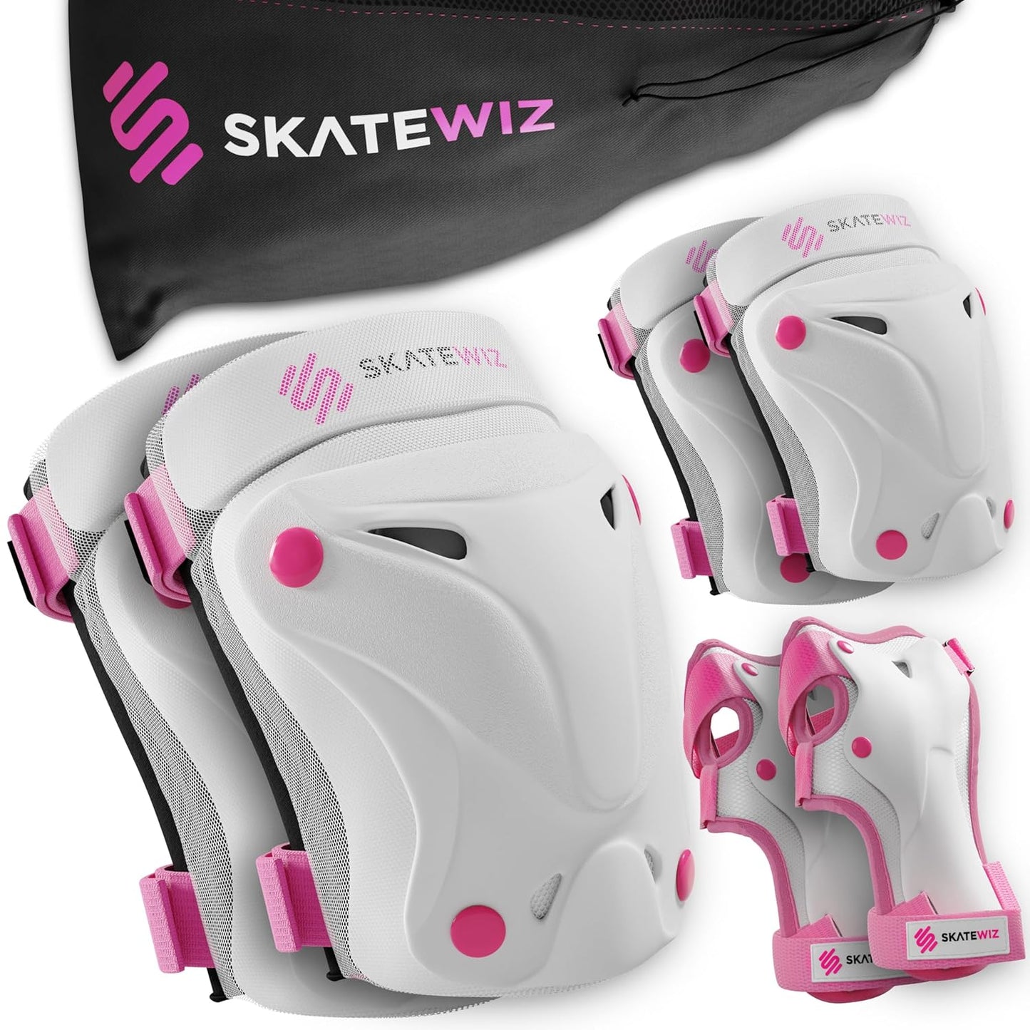 SKATEWIZ Knee Pads for Kids - Ultimate Protection Set for Skating