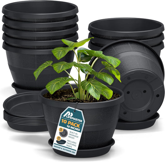 10-Inch Whiskey Barrel Planters for Indoor & Outdoor Use