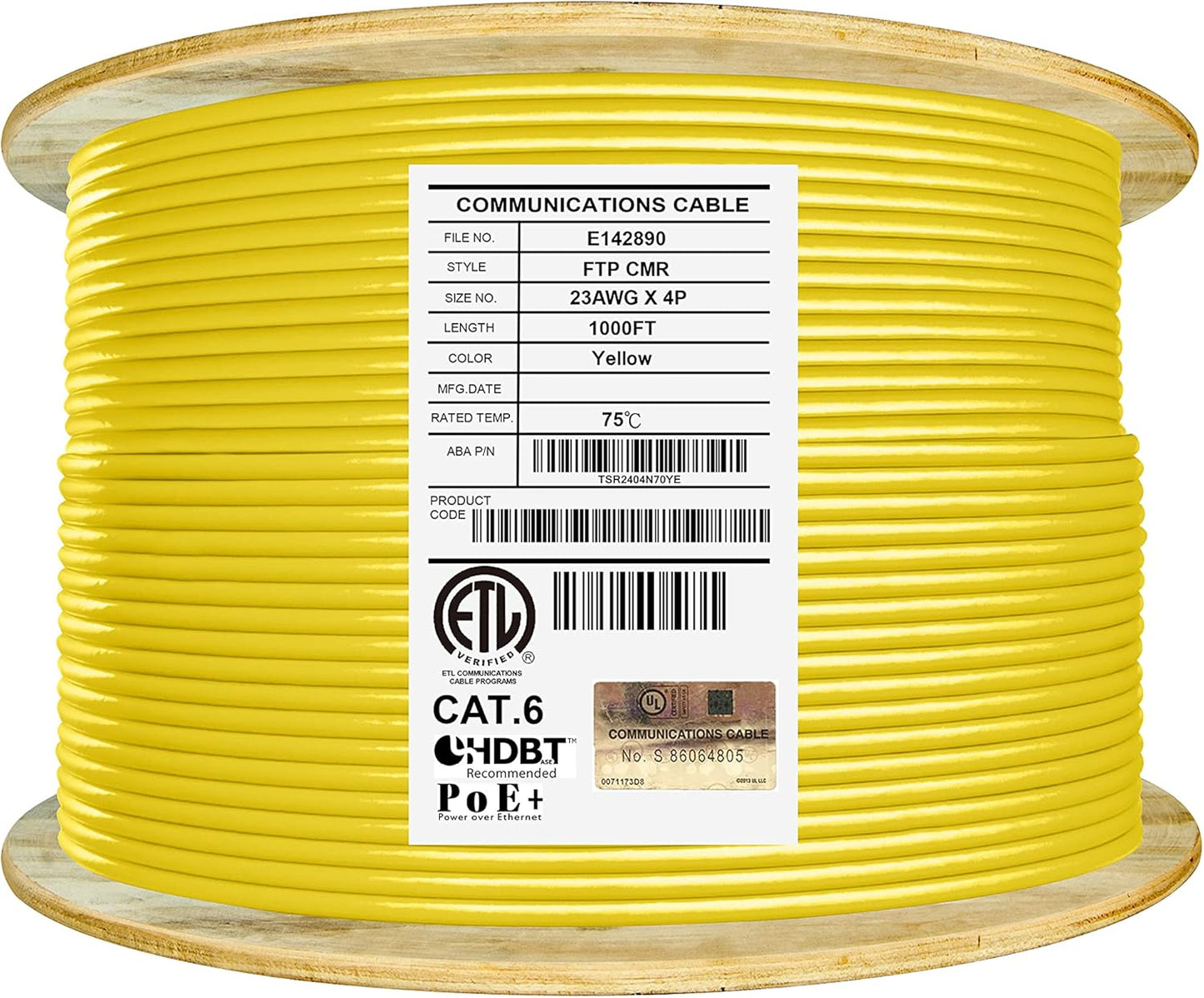 Cat6 Shielded Plenum Cable 1000ft for High Performance Networking