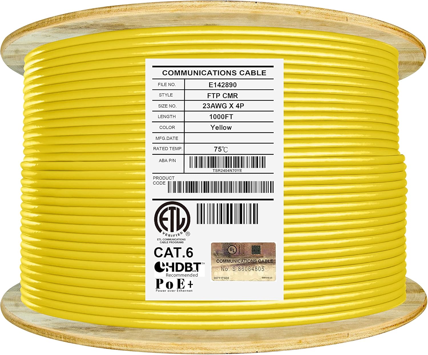 Cat6 Shielded Plenum Cable 1000ft for High Performance Networking