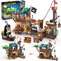 Pirate Ship House Building Set with LED Light - Transforming 3 Styles