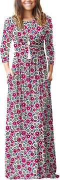 Casual Long Sleeve Maxi Dress for Women with Functional Pockets