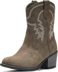 Cowgirl Booties Mid Calf Pointed Toe Western Boots - Stylish Comfort
