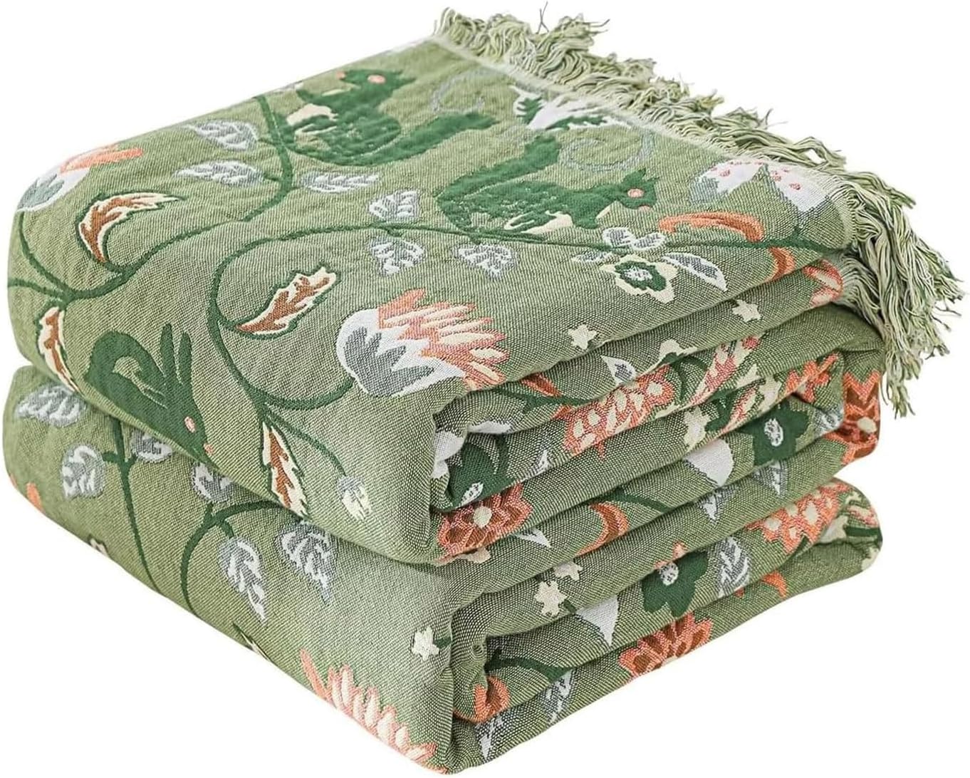 Boho Throw Blanket - 100% Cotton Soft and Reversible Design