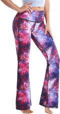High Waist Bootcut Yoga Pants - Tummy Control Tall Flare BUBBLELIME