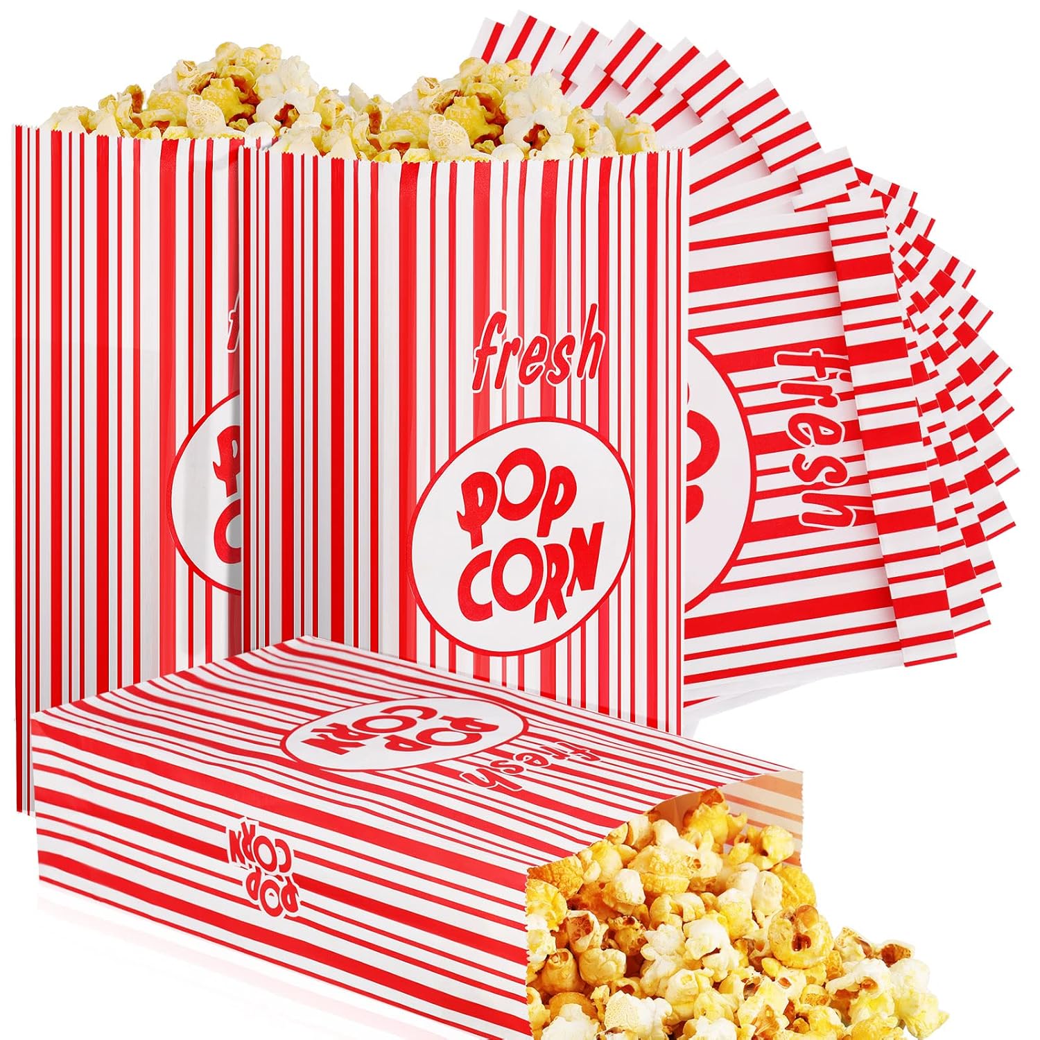 Flat Bottom Disposable Popcorn Bags for Parties and Events
