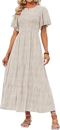 ZESICA Women's Floral Print Maxi Dress for Summer Fun