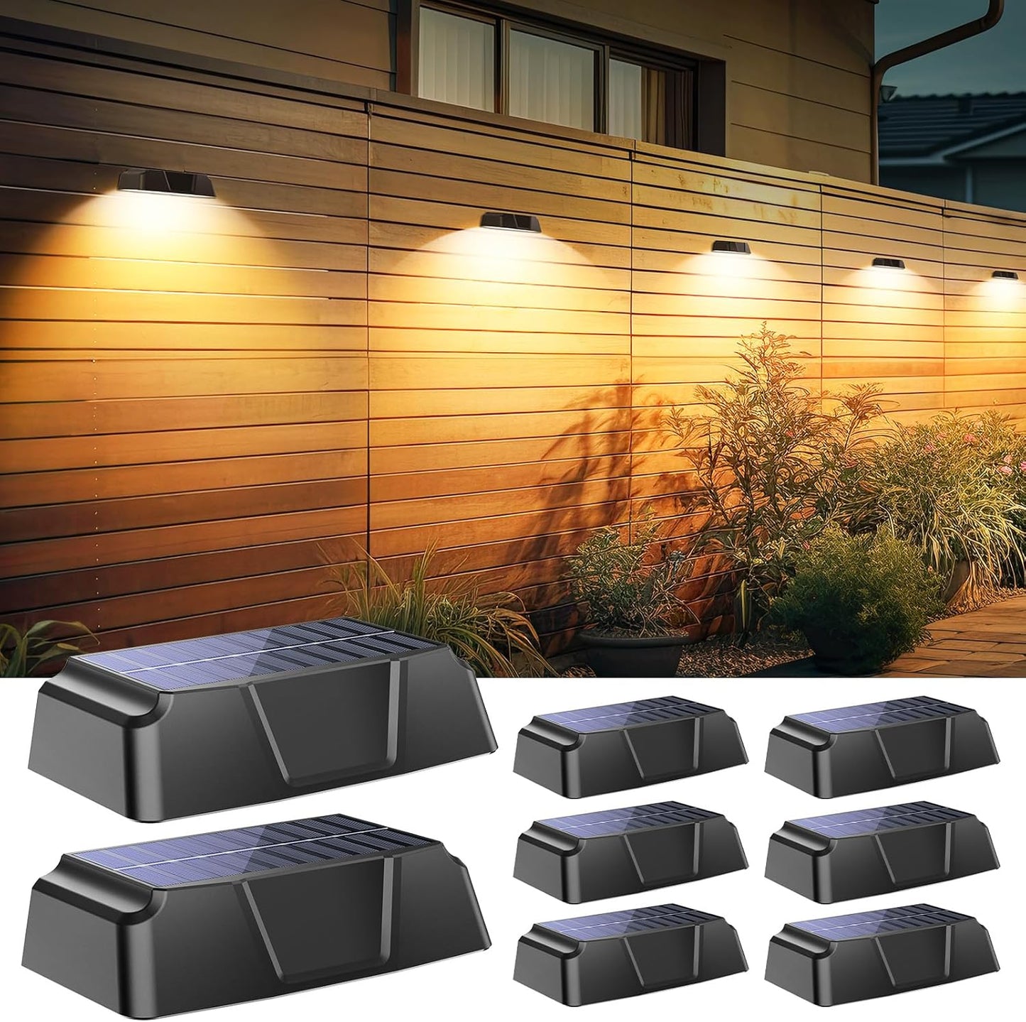 Solar Fence Lights - 8 Pack Outdoor Deck Light for Any Occasion