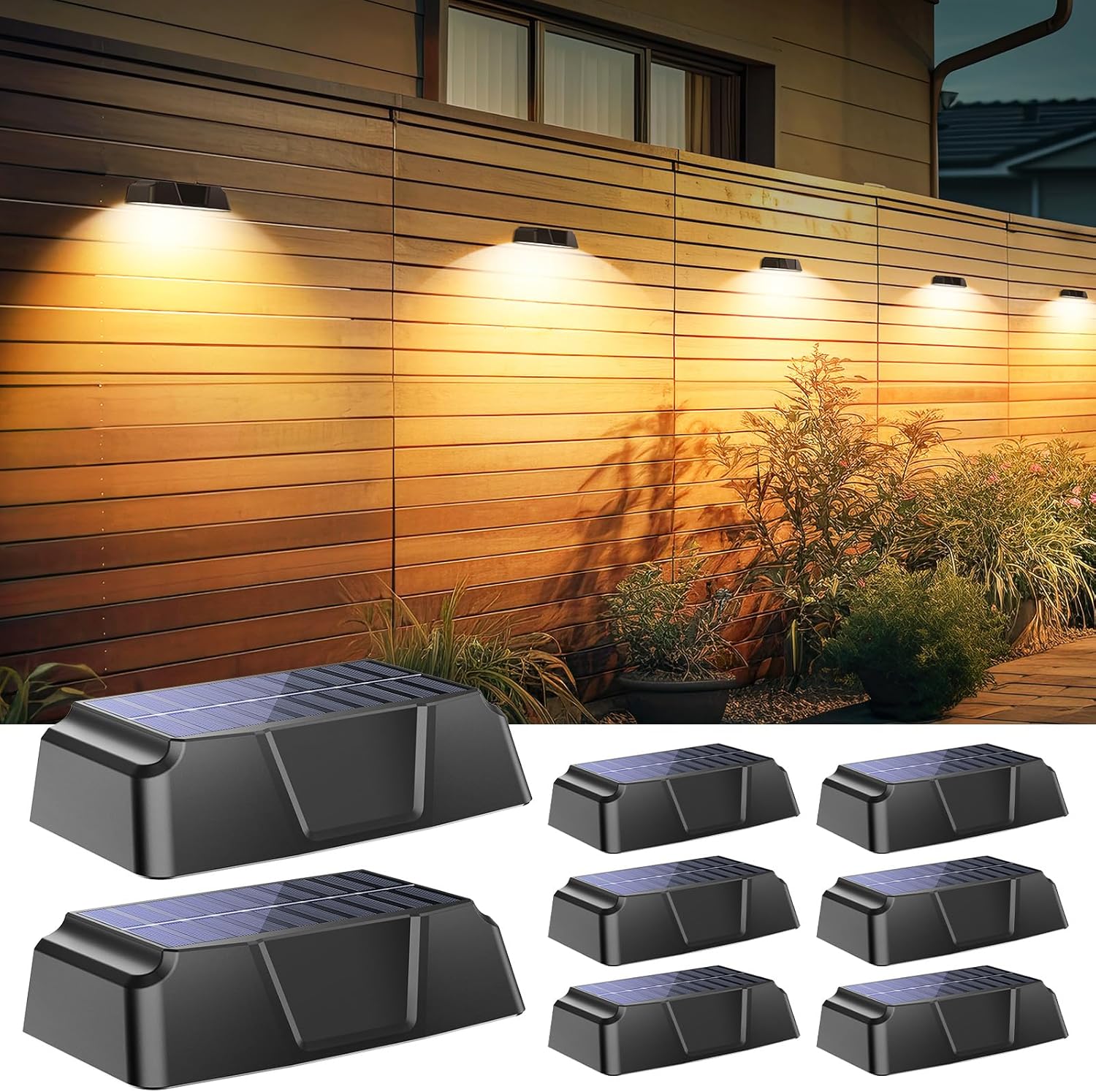 Solar Fence Lights - 8 Pack Outdoor Deck Light for Any Occasion