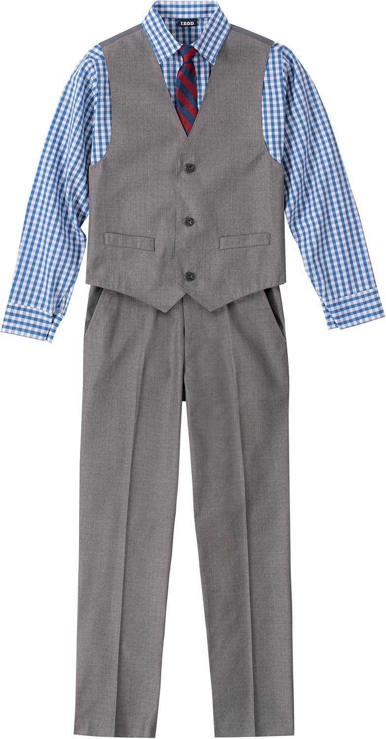 IZOD Boys' 4-Piece Set with Dress Shirt, Tie, Vest, Pants