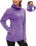Women's Running Fleece Cowl Neck Pullover - Thumb Holes & Mask