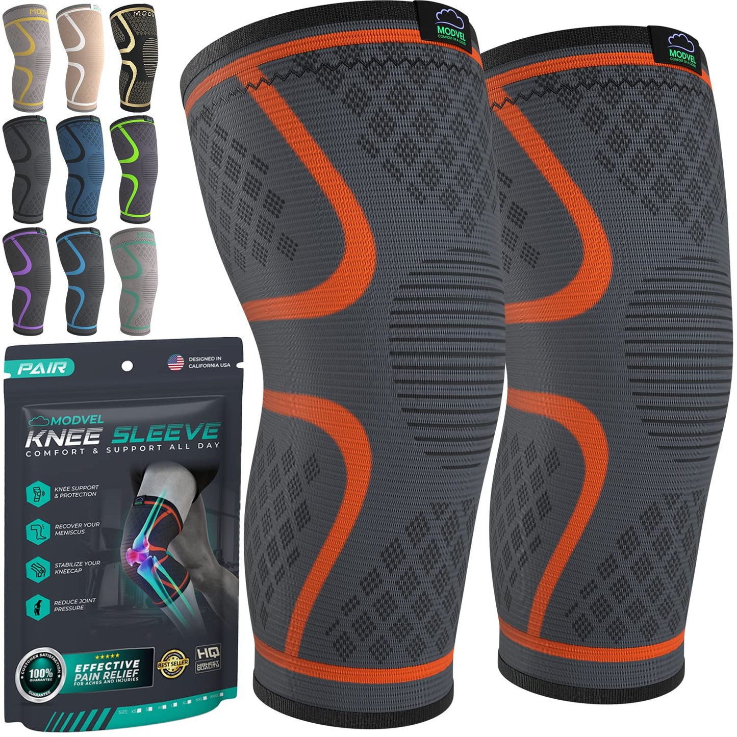 Modvel Knee Brace 2 Pack - Pain Relief & Support