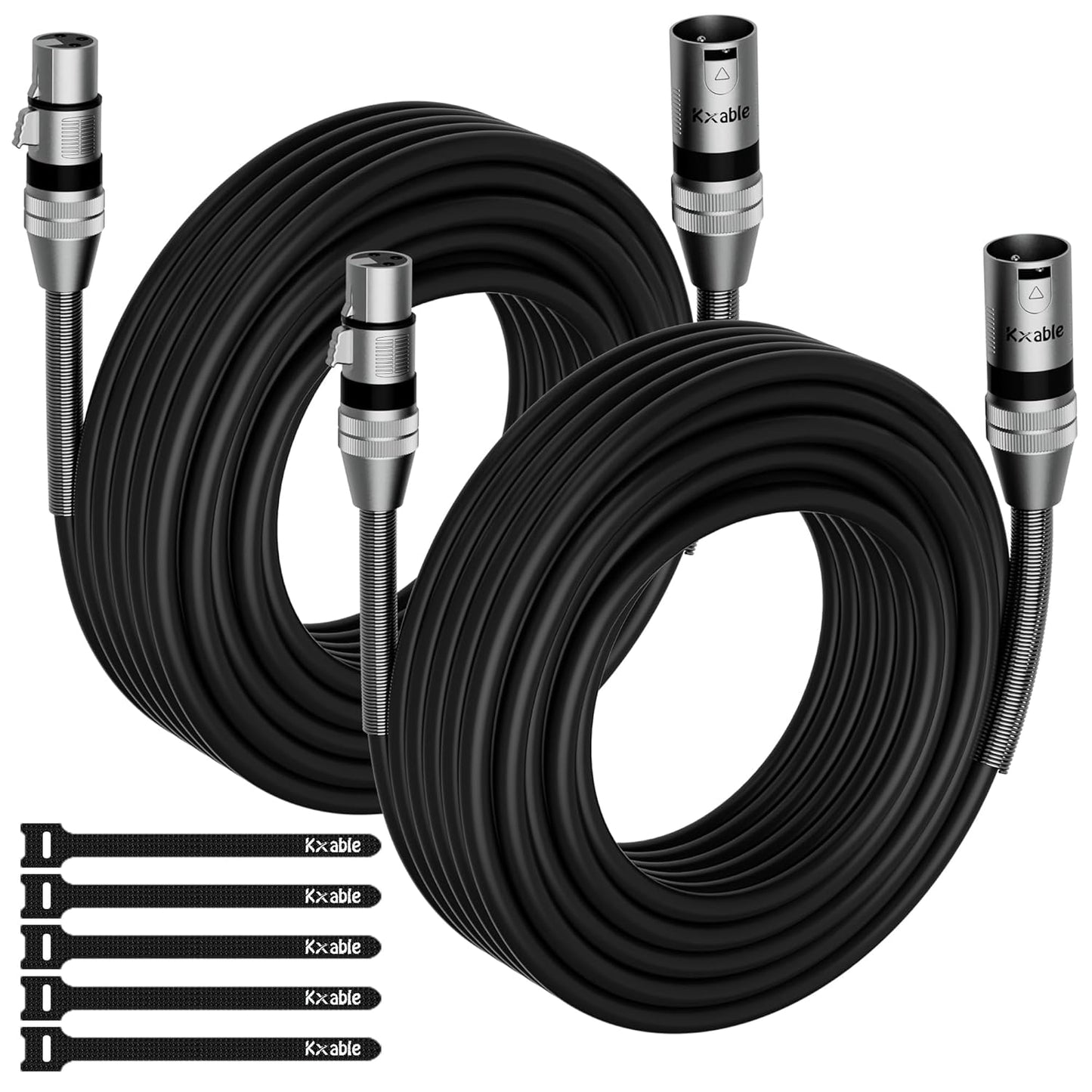 2-Pack 50FT DMX to DMX Stage Lighting Cable for DJs and More