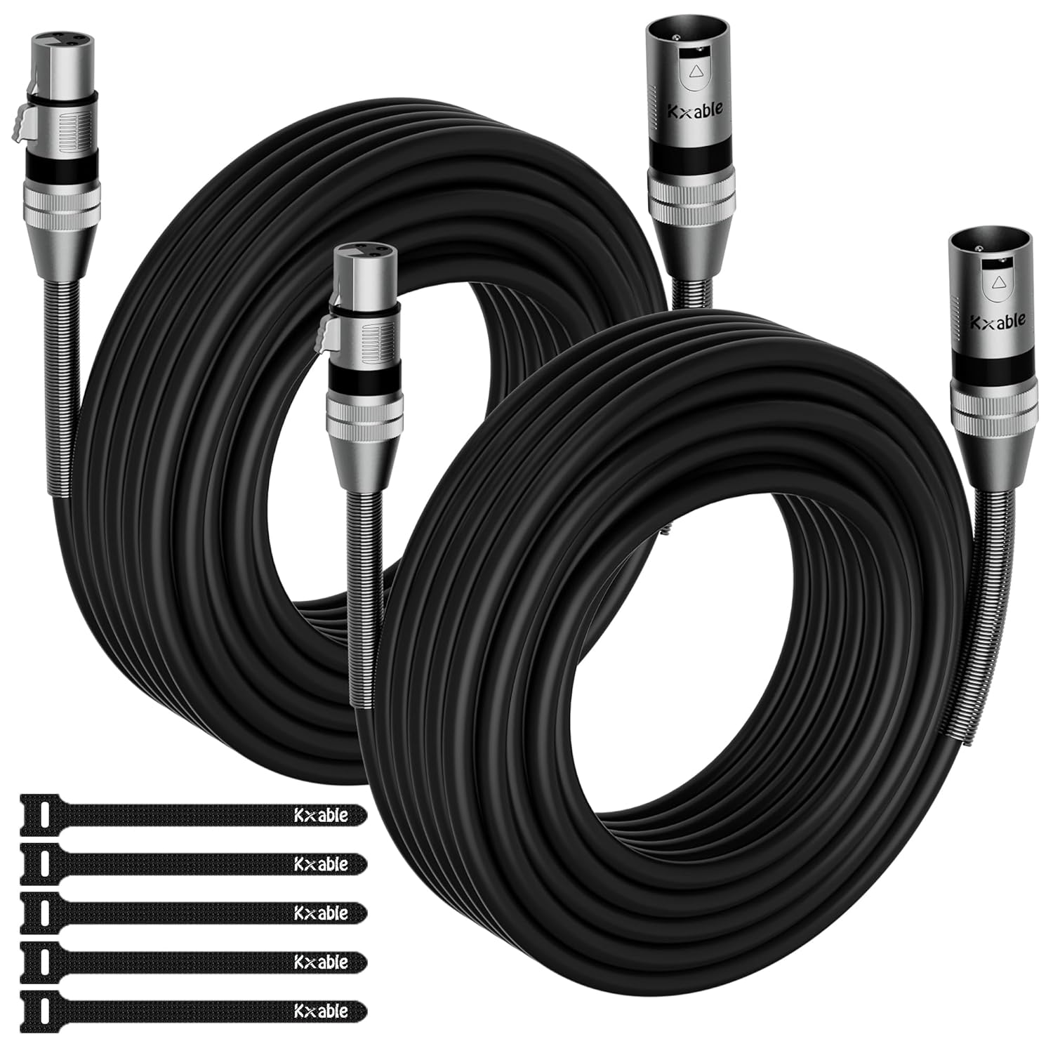 2-Pack 50FT DMX to DMX Stage Lighting Cable for DJs and More