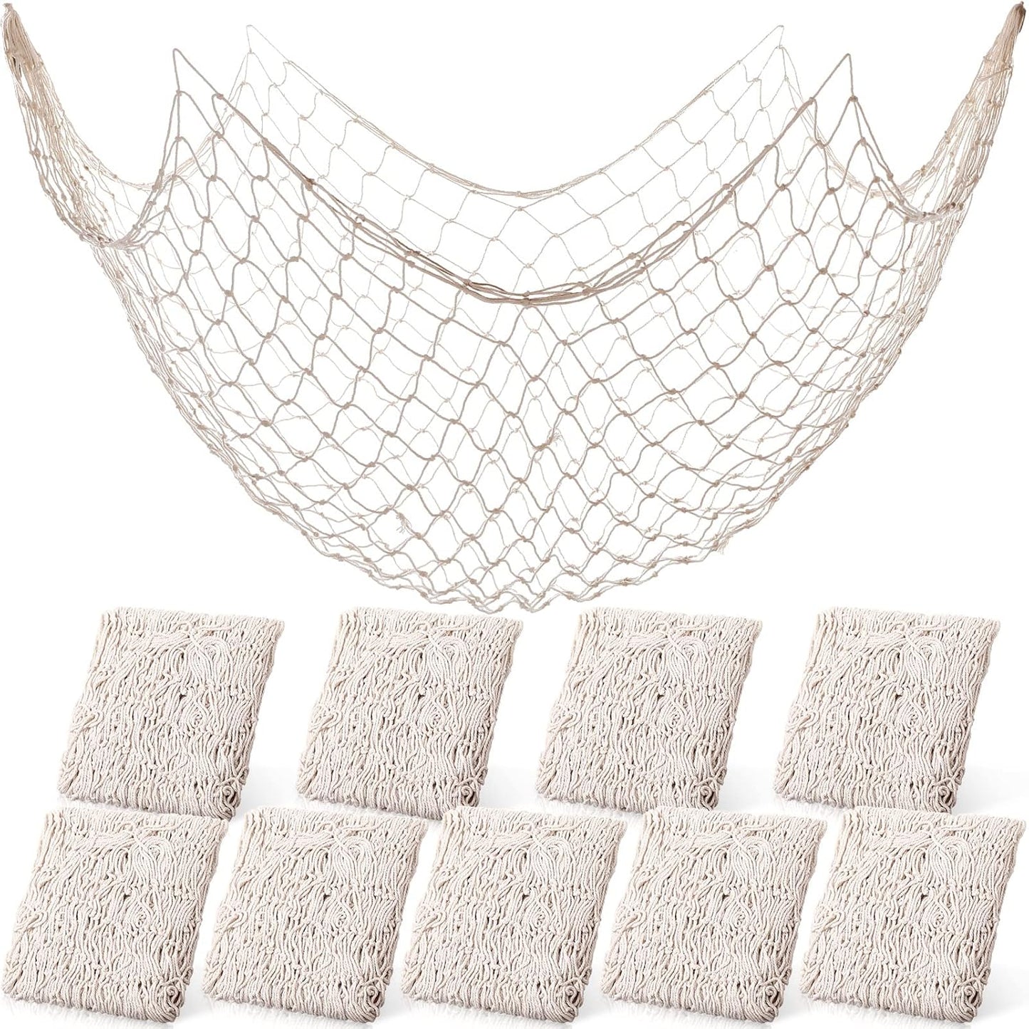 10-Piece 80x40 Fish Net Decor: Nautical Party Supplies
