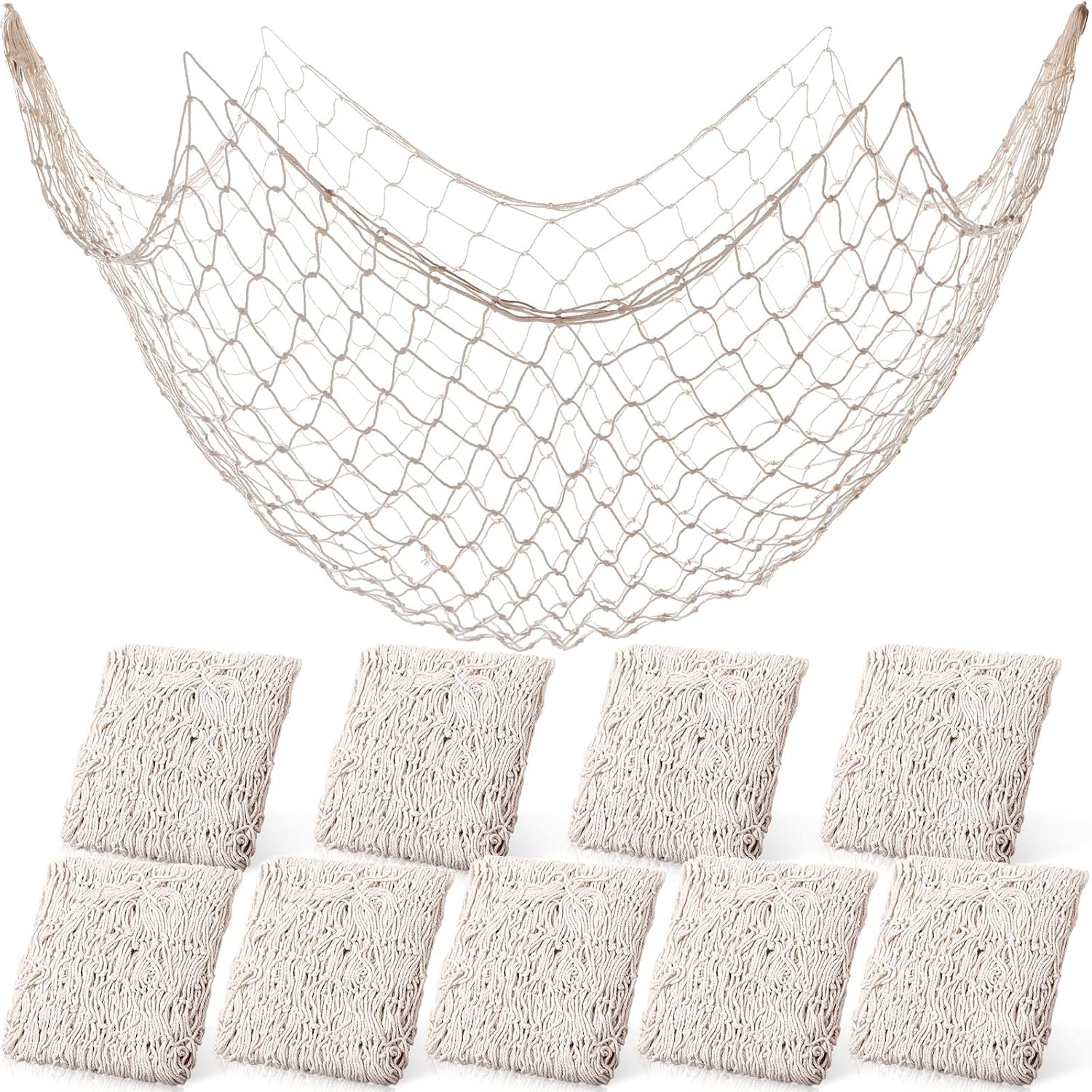 10-Piece 80x40 Fish Net Decor: Nautical Party Supplies