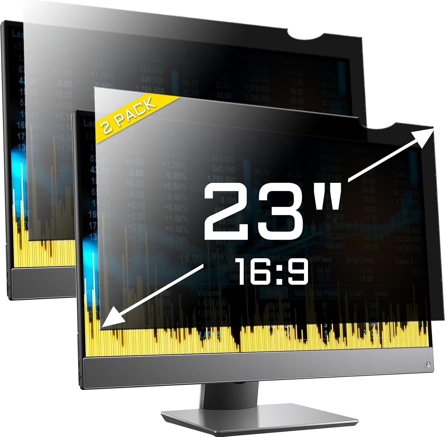 ZYY 2 Pack Computer Monitor Privacy Screen 23 Inch Anti Spy Shield