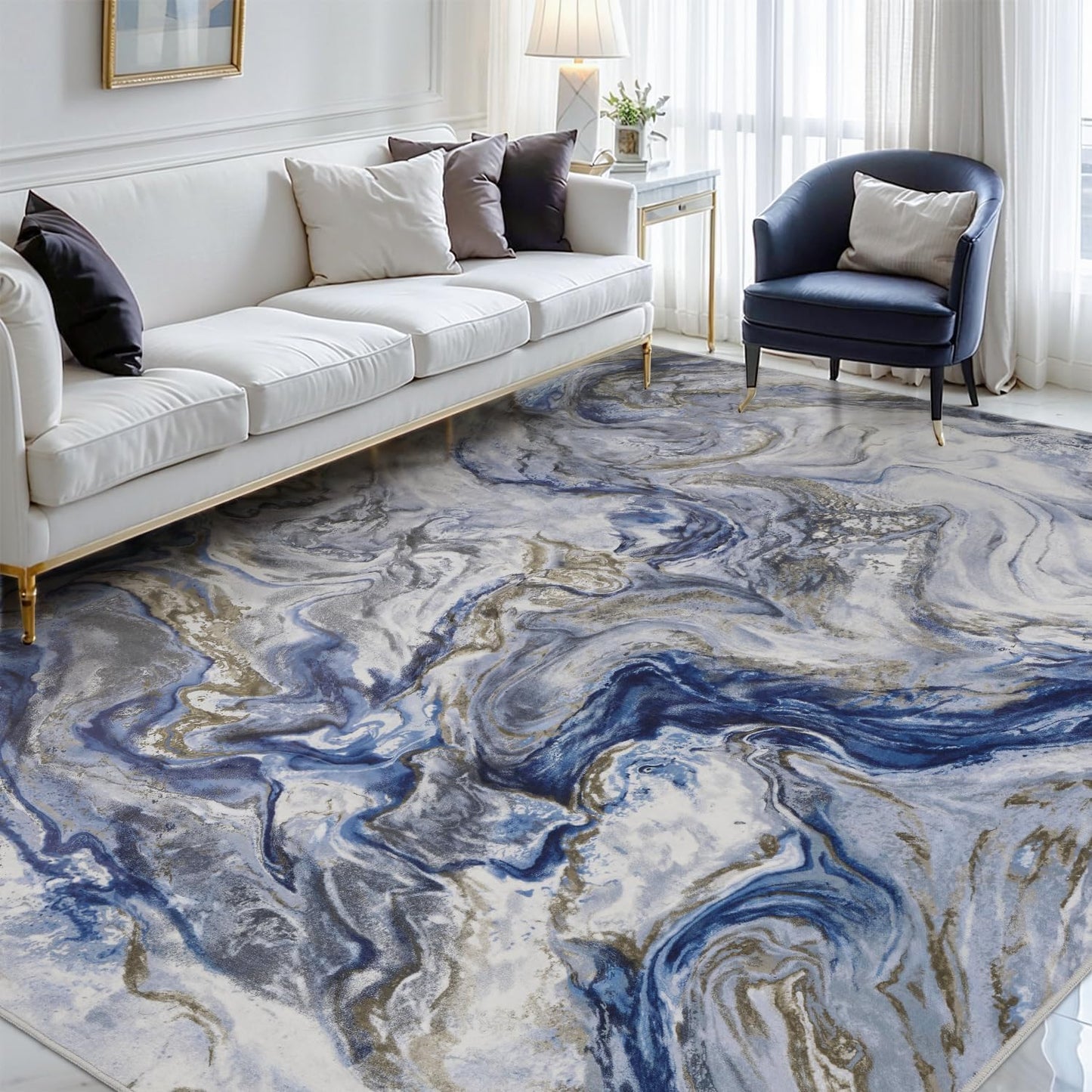 Modern Abstract 9x12 Area Rugs for Living Room and Bedroom