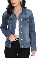 MISS MOLY Women's Denim Jacket Button Up Long Sleeve - Classic Fit day