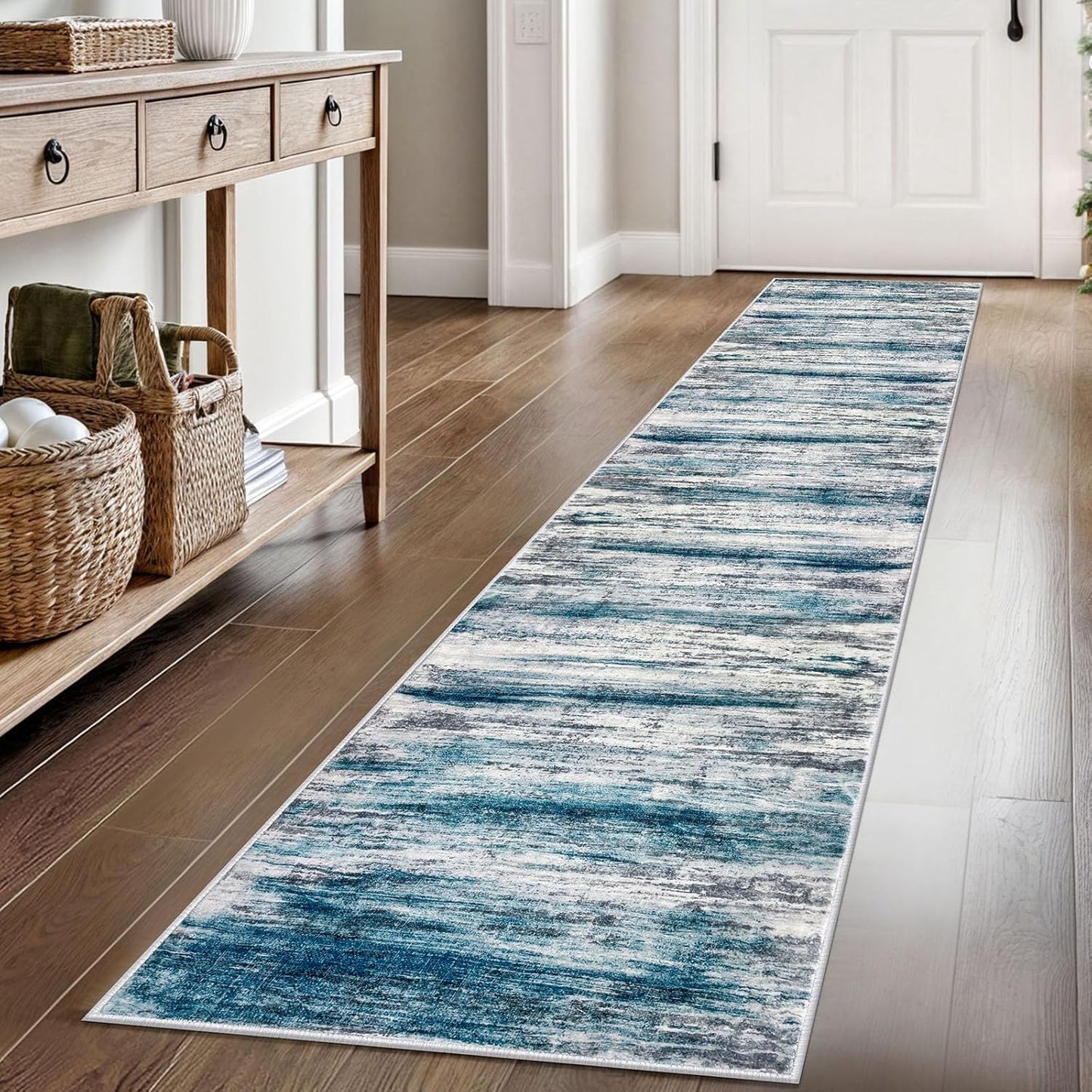 KOZYFLY Modern Abstract Runner Rug for Kitchen and Entryway