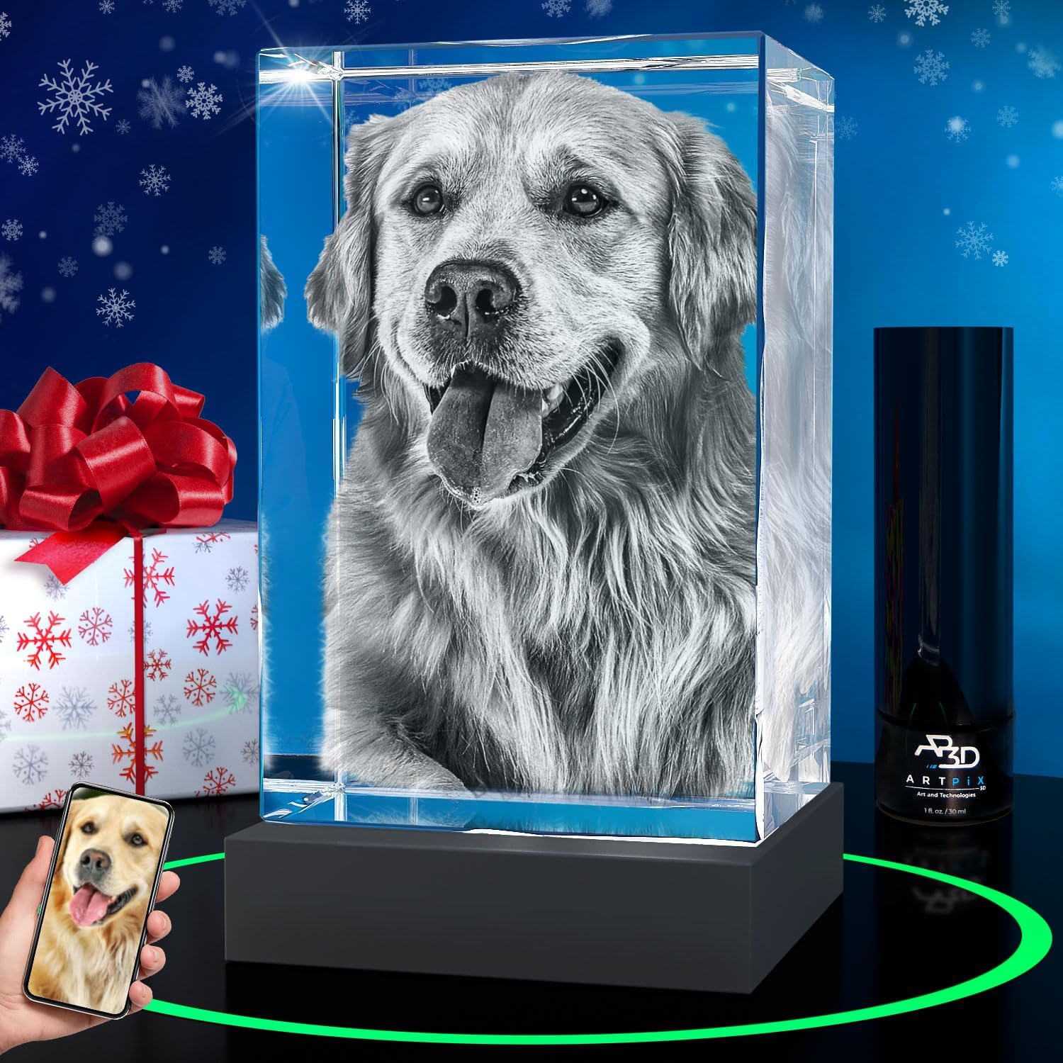 ArtPix 3D Crystal Photo Personalized Gifts for Christmas Joy