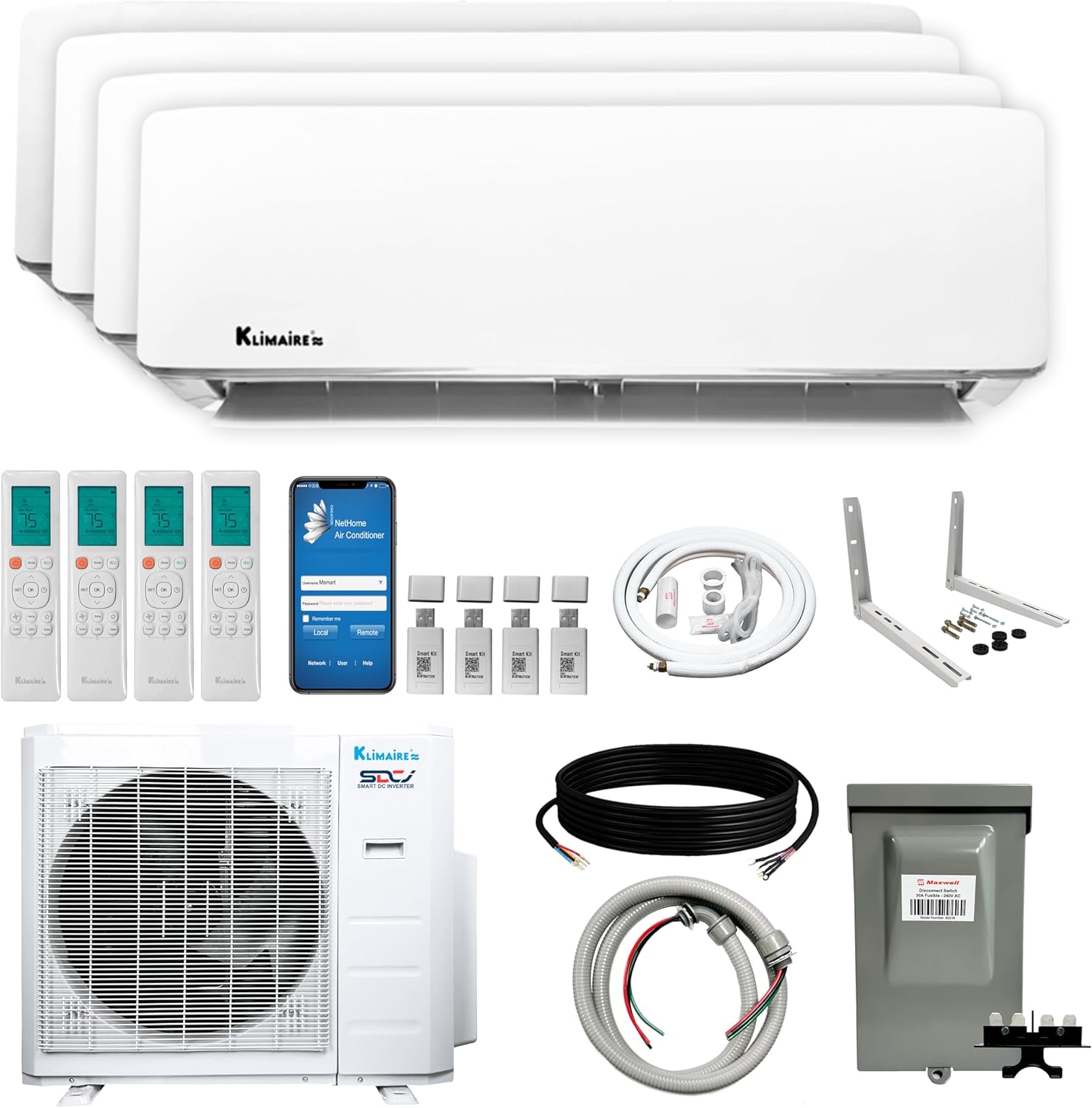 Efficient 4-Zone Ductless Mini-Split | 36,000 BTU | All-Inclusive Installation