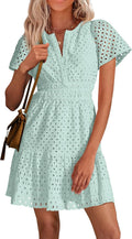 Womens Hollow Out Lace Summer Short Dress - Comfortable Cotton Fit