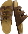 CUSHIONAIRE Women's Lela Cork Footbed Sandal - Ultra Comfort Slide