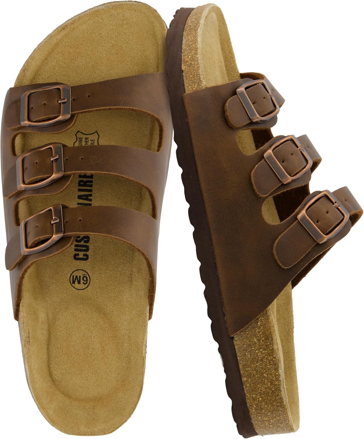 CUSHIONAIRE Women's Lela Cork Footbed Sandal for Ultimate Comfort