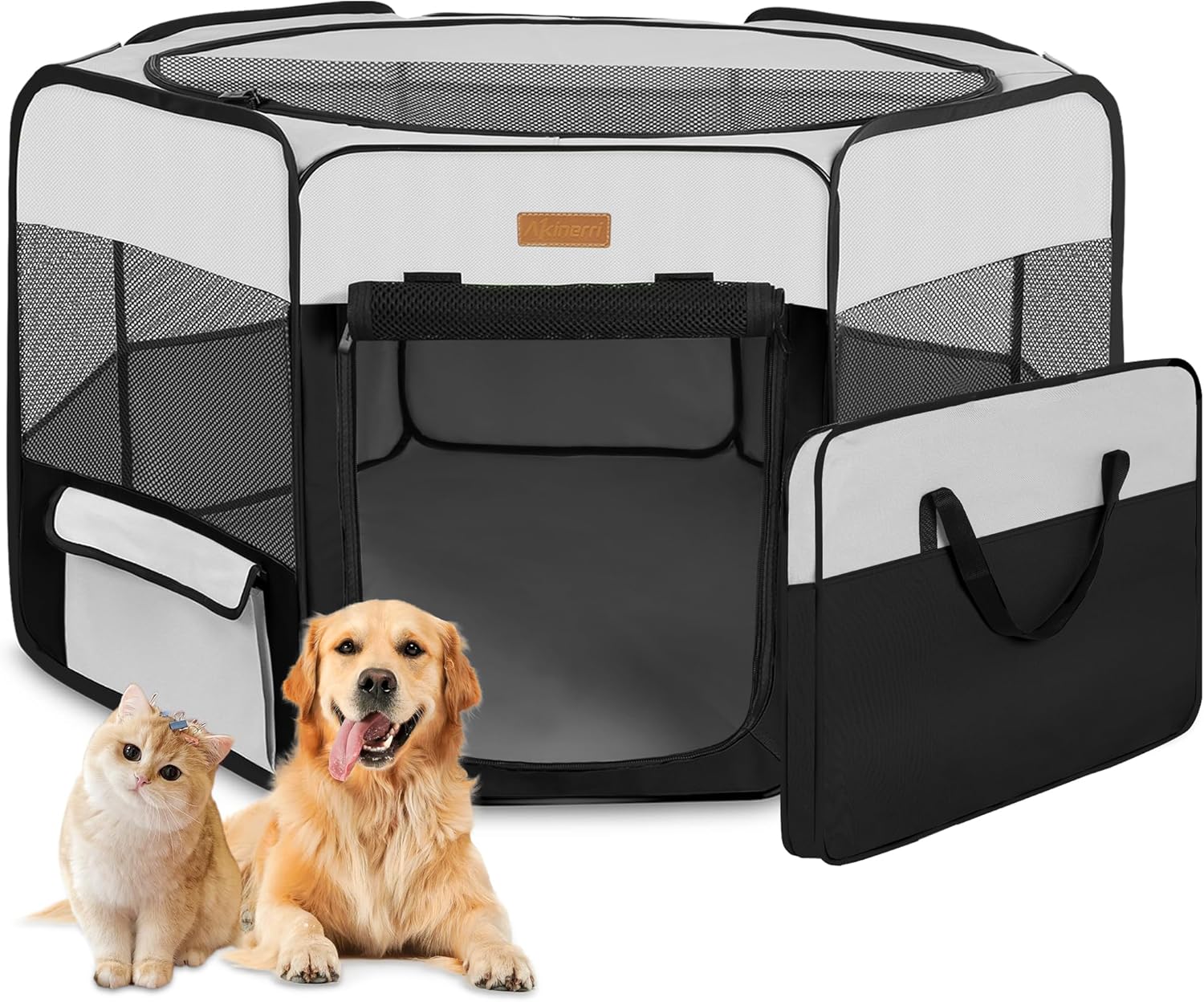 Portable Dog Playpen for Indoor and Outdoor Use, Large-Capacity