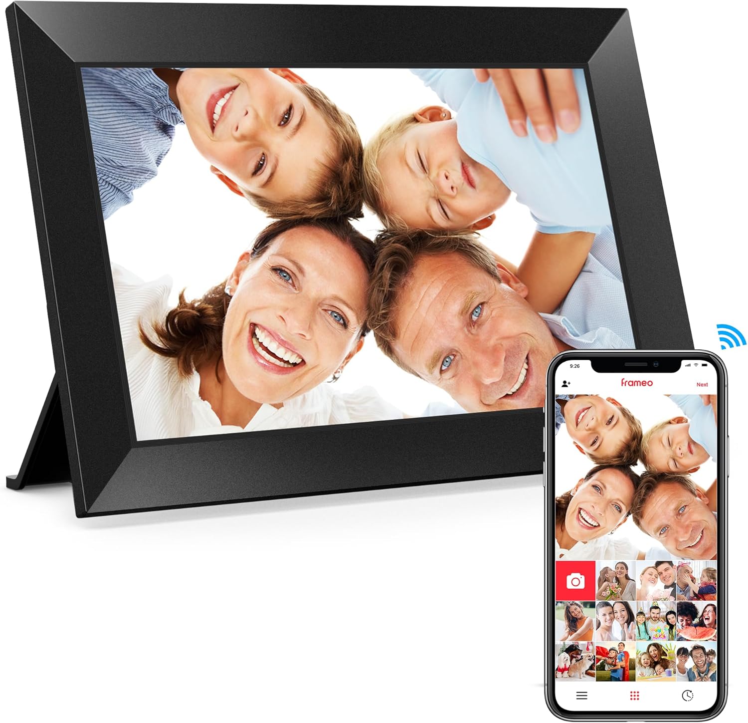 BIGASUO Digital Picture Frame with 10.1 in Touch Screen